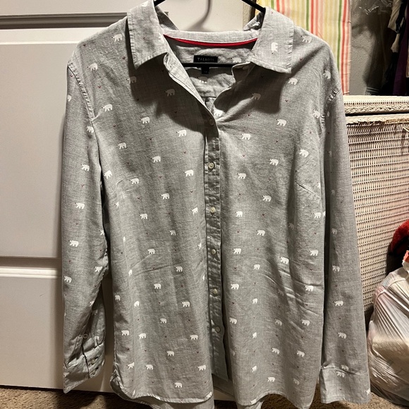 Talbots Tops - Talbots gray polar bear blouse, XL